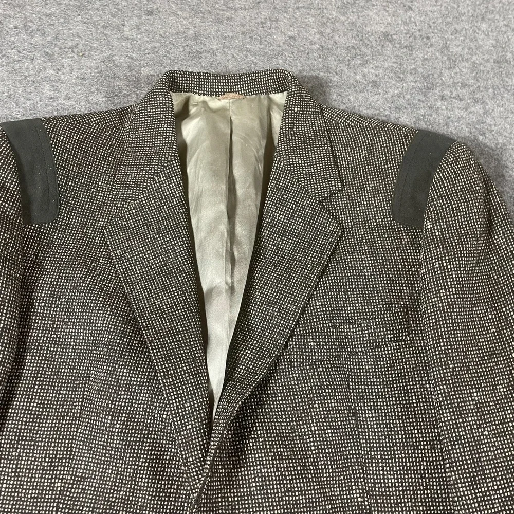 Rubin Blazer Mens 42 Gray Single Breasted Twill Pockets Lined Heavy Wool Wedding